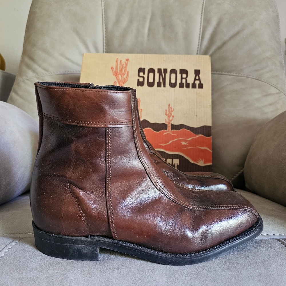 Sonora By Double West Rrown Square‎ Toe Western Cowboy Boots size 8.5 EE